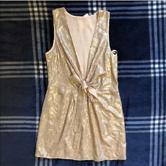 Free People Rose Gold Sequin Paris Rock Mini Dress - Picture 5 of 6